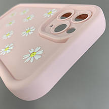 Чохол для Apple iPhone 11 Pro чохол з високими бортами з ромашками на айфон 11 про рожевий q05j, фото 5