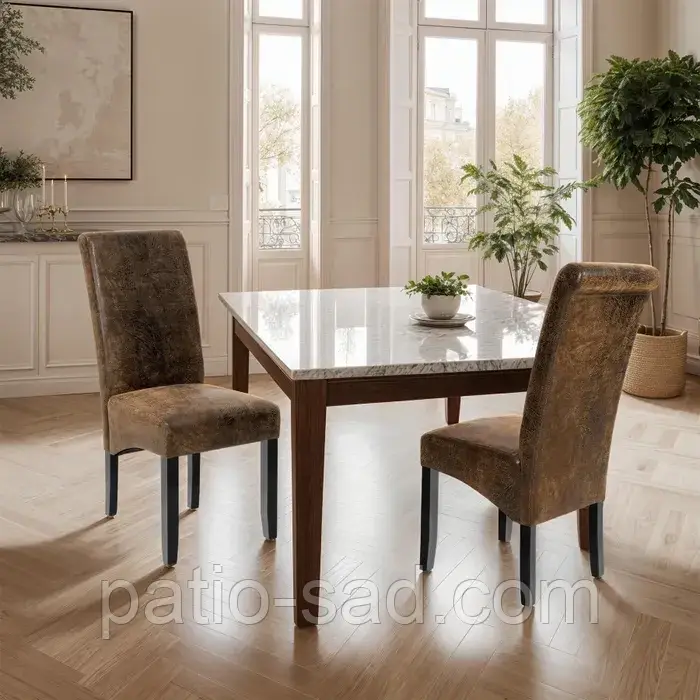 Крісла 2 шт. зі штучної шкіри, антрацитово-коричневий колір, фото 1