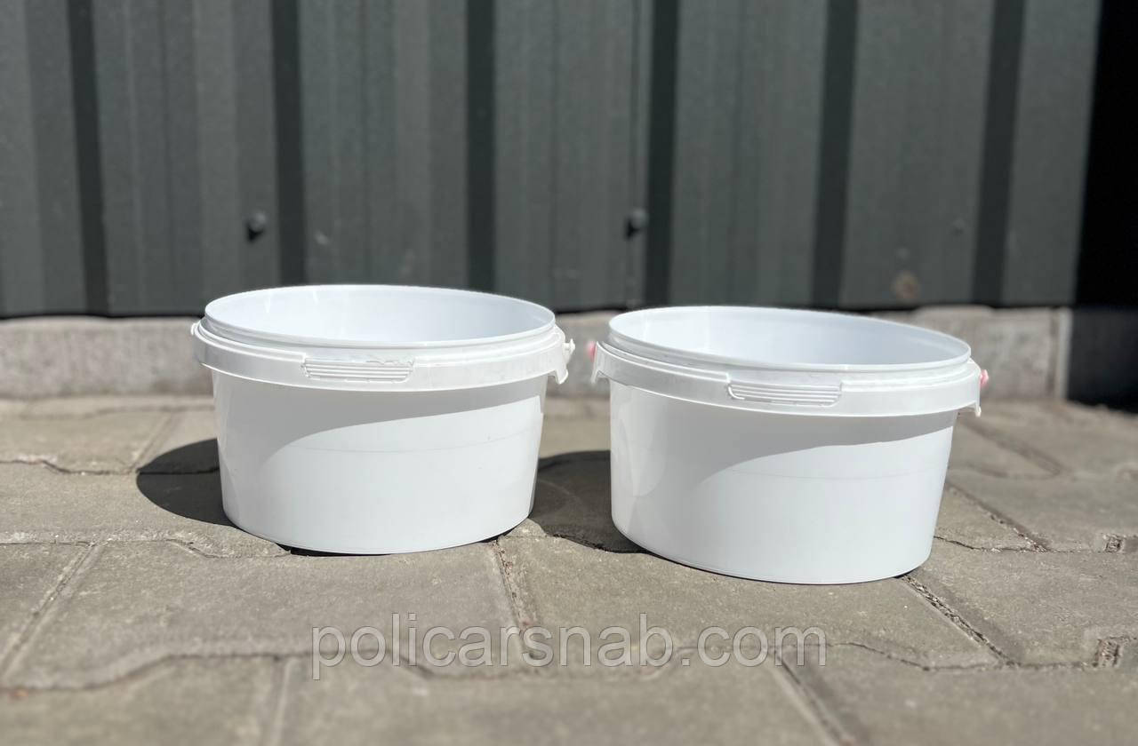 Контейнер з кришкою білий 2300 мл Пластиковий лоток Vital-Plast з кришкою Ємність для зберігання