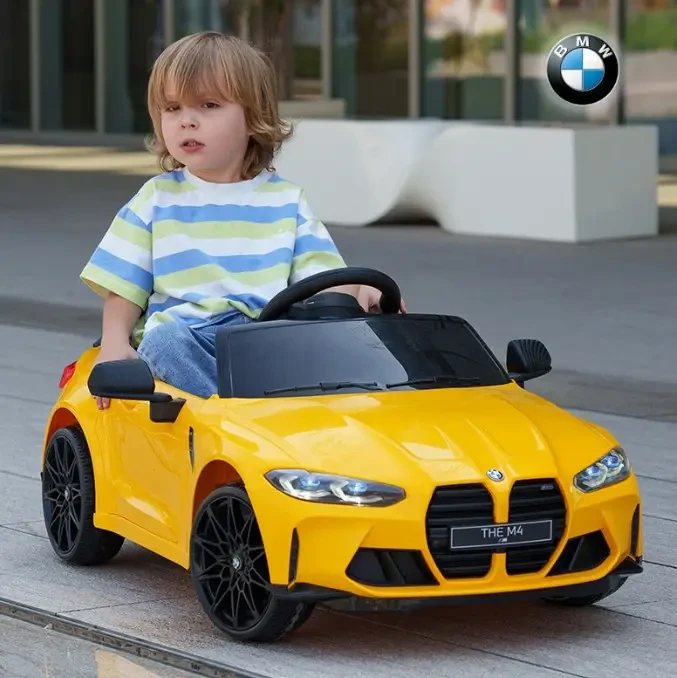Дитячий електромобіль BMW Машина Bambi Racer на акумуляторі Спорткар з пультом жовтий MP3 USB Bluetooth SD