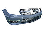 Передний бампер 2011-2014 AMG C63 с решеткой Diamond Silver для Mercedes C-class W204, фото 4