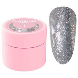 Блискітки для нігтів Luna Platinum Gel №1, 5 мл (срібло)
