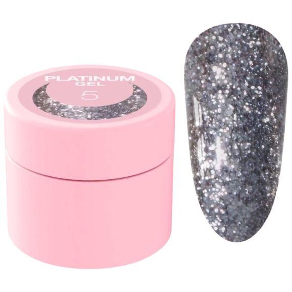 Блискітки для нігтів Luna Platinum Gel №5, 5 мл (бузковий)