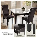 Набір із 2 стільців із високою вигнутою спинкою, коричневий колір, фото 2