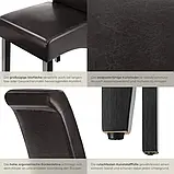 Набір із 2 стільців із високою вигнутою спинкою, коричневий колір, фото 4