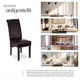 Набір із 2 стільців із високою вигнутою спинкою, коричневий колір, фото 9