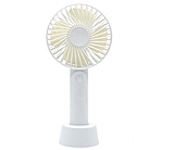 Вентилятор ручний акумуляторний 9419 з підставкою, чорний, фото 3