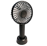 Вентилятор ручний акумуляторний 9419 з підставкою, білий, фото 4