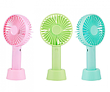 Вентилятор ручний акумуляторний 9419 з підставкою, білий, фото 2