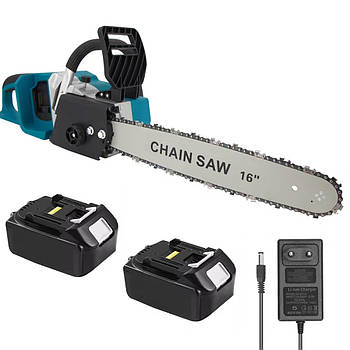 Акумуляторна ланцюгова пила 16" + 2 АКБ 36V, DUC355 / Електропила ланцюгова / Пила на акумуляторі