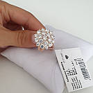 Незвичайна кругла каблучка зі срібла з золотом і фіанітами Венера, фото 2