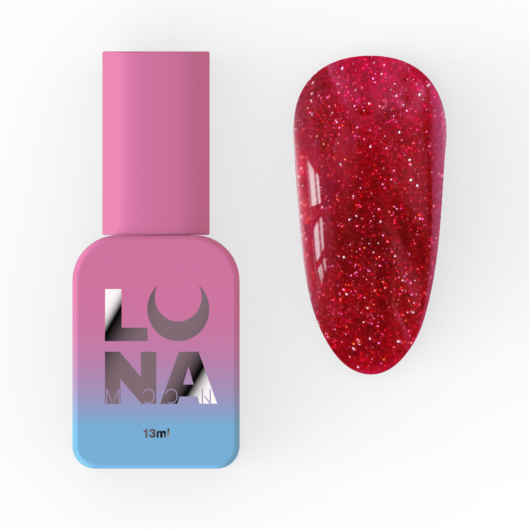 Акрил-гель LUNA Light Acrygel №57, 13 мл (червоний з блискітками)