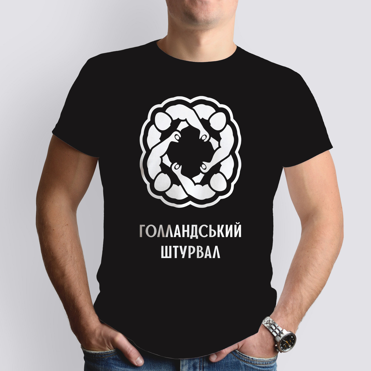 Чоловіча футболка Голандський штурвал, чорна, фото 1