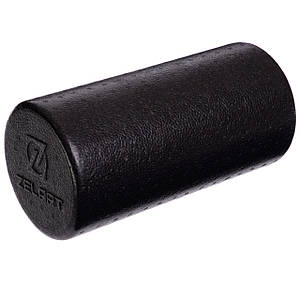 Ролер масажний циліндр гладкий 30 см EPP Zelart FI-3586-30 (MDF019) (d-15 см, чорний)