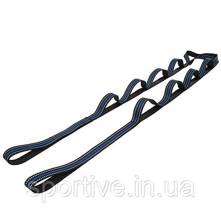 Стрічка стропа з петлями для розтяжки Stretch Strap Jianpeile JPL-3092 (12 петель, поліестер, розмір 200х2 см,, фото 1
