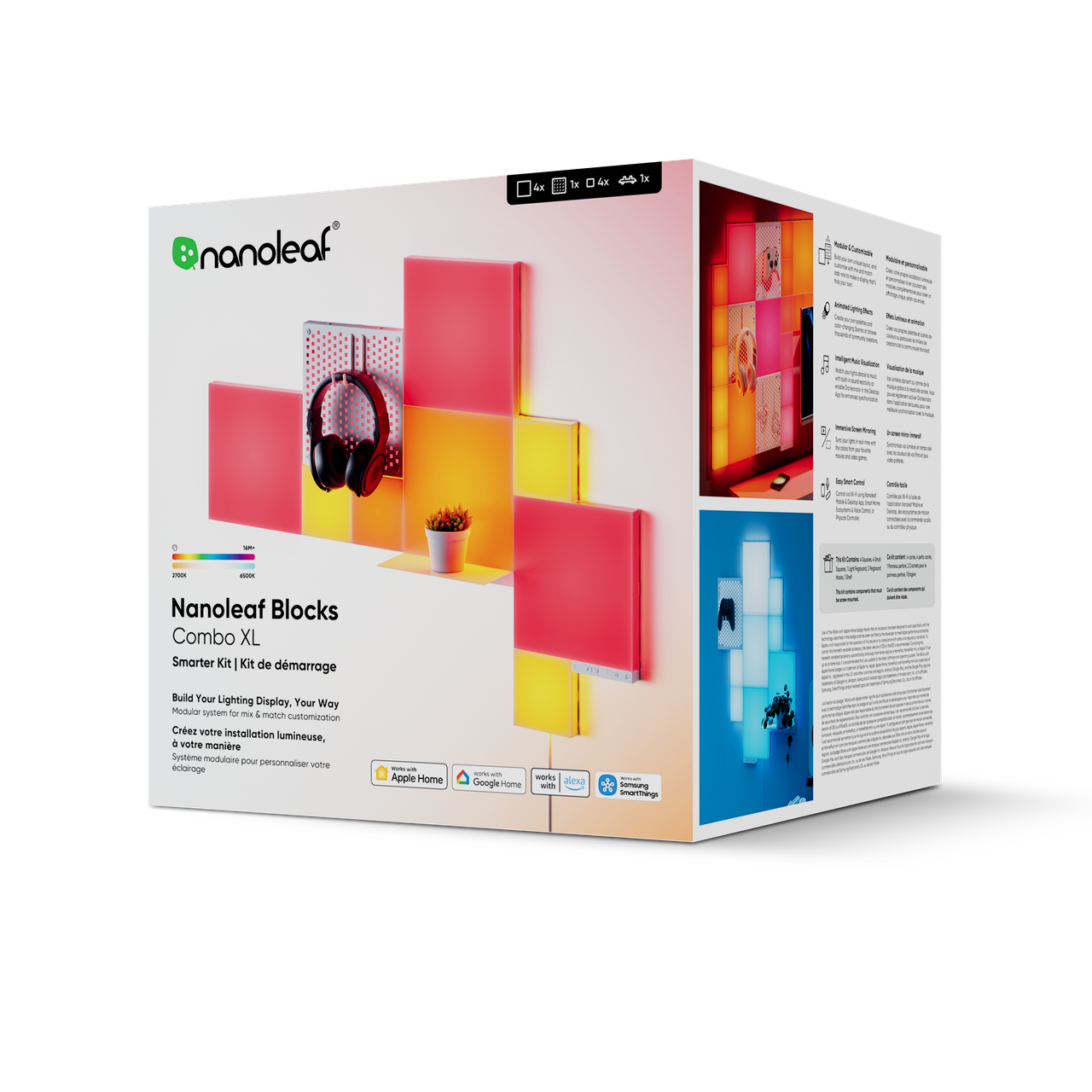 Розумні світлові панелі Nanoleaf Blocks Combo XL з підтримкою HomeKit і Matter - 9 шт.