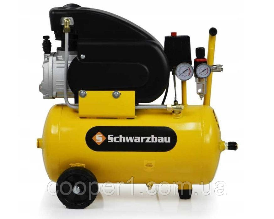 Компресор повітряний масляний Schwarzbau ( 24 л / 8 атм / 210 л/хв / 2.5кВт ) побутовий