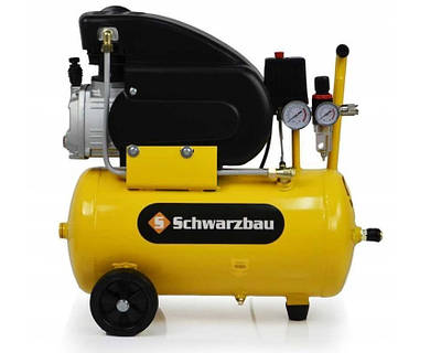 Компресор повітряний масляний Schwarzbau ( 24 л / 8 атм / 210 л/хв / 2.5кВт ) побутовий