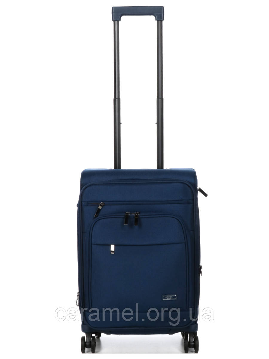Валіза ручна поклажа S тканина синя 55x37x22+5см/39л/3кг/Airtex 829