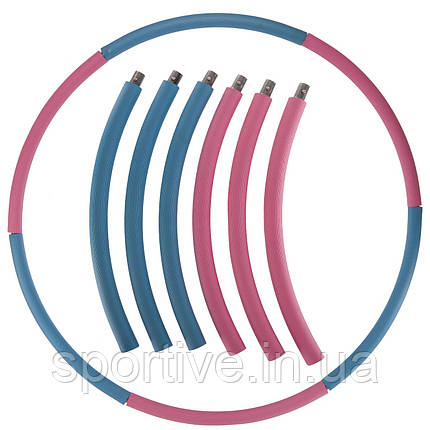 Обруч для схуднення розбірний Хулі Хуп Hula Hoop JS-6015 (пластик, неопрен, 6 секцій, d-86 см), фото 1