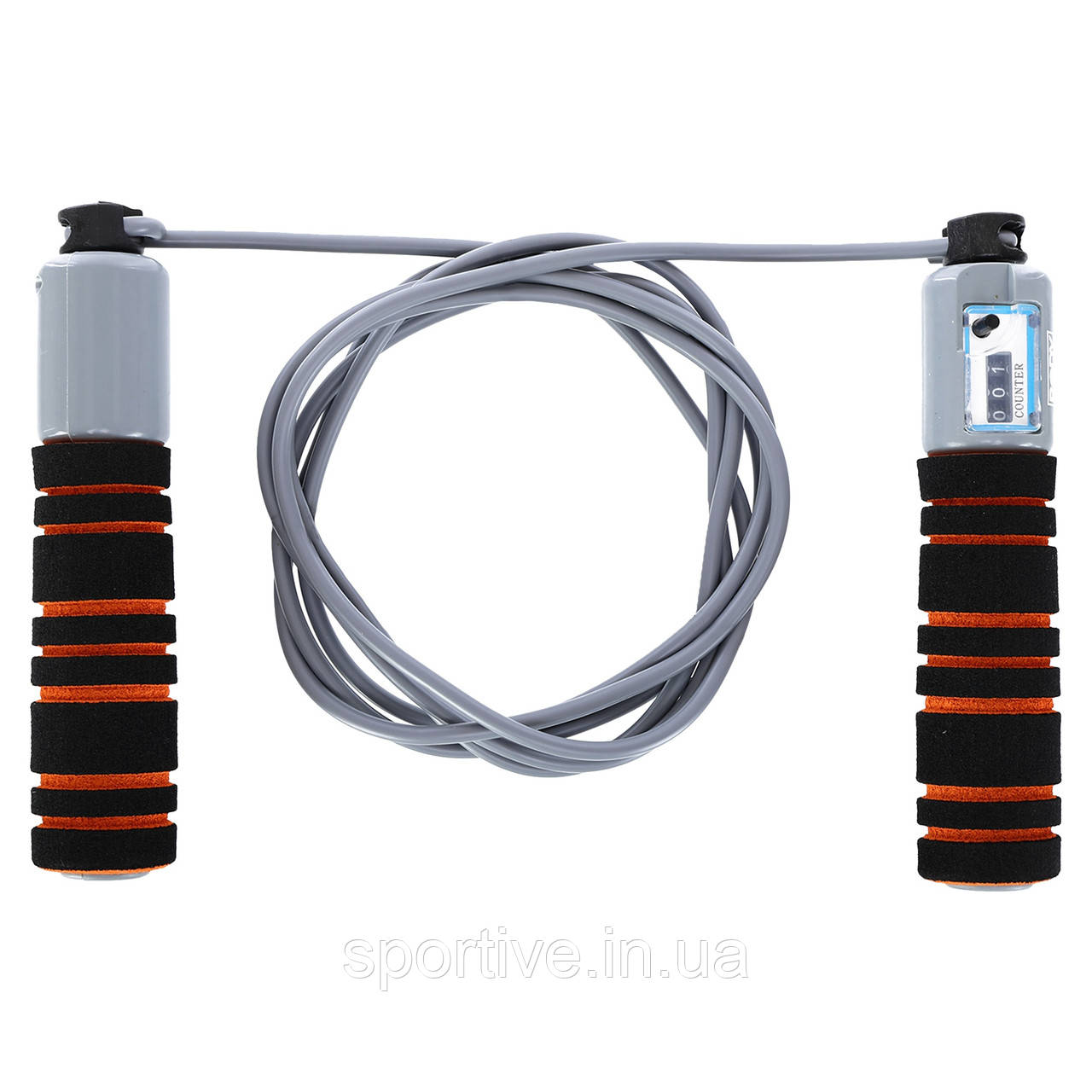 Скакалка з лічильником і PVC джгутом BODY SCULPTURE SXBK-690EO-B (р-р 2,75 м (регулюється), чорний-жовтогарячий)
