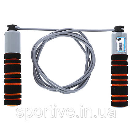 Скакалка з лічильником і PVC джгутом BODY SCULPTURE SXBK-690EO-B (р-р 2,75 м (регулюється), чорний-жовтогарячий), фото 1