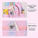 Шкільний рюкзак Yufei для дівчинки 3-7 клас Рожевий дівчачий нейлоновий водонепроникний портфель з брелоком в школу, фото 6