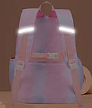 Шкільний рюкзак Yufei для дівчинки 3-7 клас Рожевий дівчачий нейлоновий водонепроникний портфель з брелоком в школу, фото 9