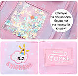 Шкільний рюкзак Yufei для дівчинки 3-7 клас Рожевий дівчачий нейлоновий водонепроникний портфель з брелоком в школу, фото 7