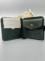 Шкіряний гаманець ручної роботи DELI зелений
