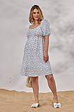 Сукня муслінова для вагітних і годуючих літнє для майбутніх мам Amadeya S (44) Юла синій на молочному, фото 2