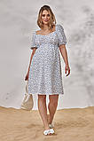 Сукня муслінова для вагітних і годуючих літнє для майбутніх мам Amadeya S (44) Юла синій на молочному, фото 3
