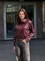 Актуальний жіночий шкіряний бомбер Kvf206