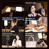 Портативне світло для селфі 3 режими та 4 рівні яскравості, USB-зарядка затискач на телефон 2700К-6500К, фото 6