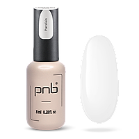 Камуфлююча каучукова УФ/ЛЕД база для нігтів PNB Camouflage Base Porcelain порцеляново-молочна 8 мл