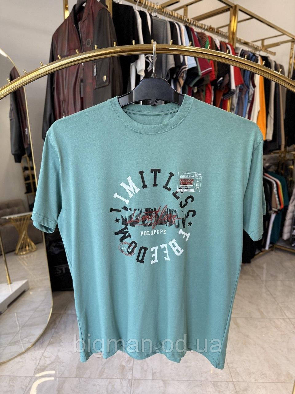 Чоловіча футболка IM 1802 (батал) 3-6XL ментол
