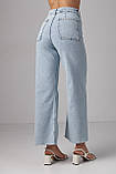 Жіночі джинси Straight із необробленим низом - блакитний цвет, 38р (є розміри), фото 2