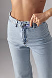 Жіночі джинси Straight із необробленим низом - блакитний цвет, 38р (є розміри), фото 4