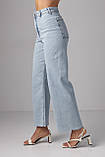 Жіночі джинси Straight із необробленим низом - блакитний цвет, 38р (є розміри), фото 5