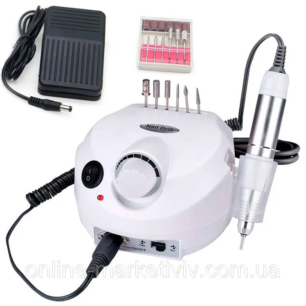 Професійний фрезер для манікюру 45 Вт (35000 об/хв) Naill Drill ZS-601 / Апарат для манікюру та педикюру, фото 1