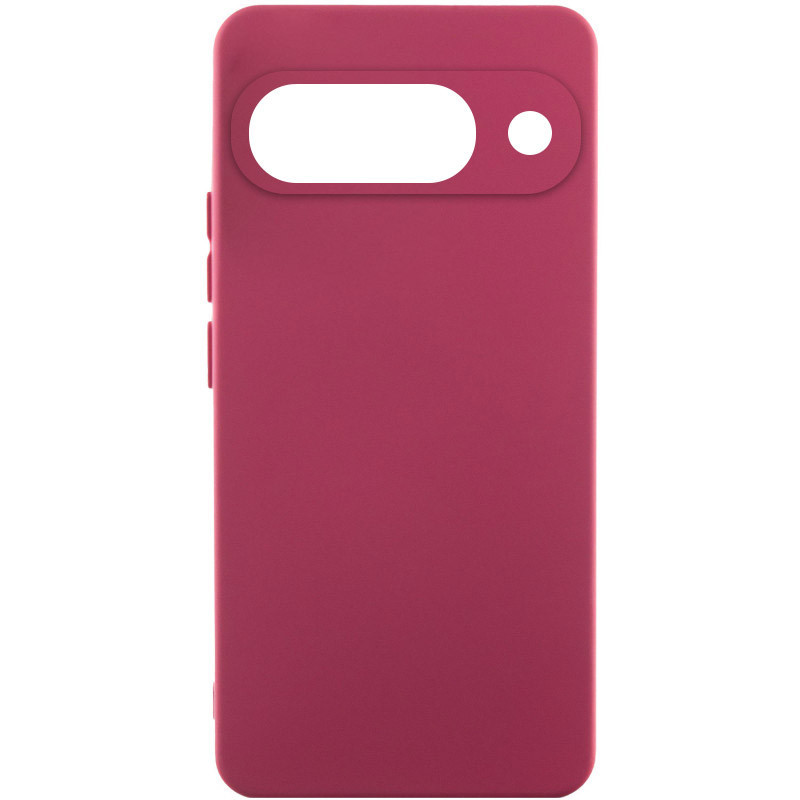 Чохол Silicone Cover Lakshmi Full Camera (AAA) для Google Pixel 9 | Мікрофібра Бордовий / Plum, фото 1