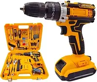 Аккумуляторная дрель шуруповерт 24V - 2 аккумулятора, с набором инструментов. Шуруповерт аккумуляторный 24в