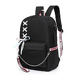 Чорний шкільний рюкзак для дівчат 45 см з USB портом для дітей і підлітків у школу 5-11 клас і студентів водонепроникний, фото 9