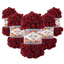 Упаковка Alize Puffy Fine NEW, Вишневий No107, 5 шт.