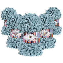 Упаковка Alize Puffy Fine NEW, Лазурний No414, 5 шт.