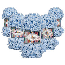 Упаковка Alize Puffy Fine NEW, Дитячий блакитний No218, 5 шт.