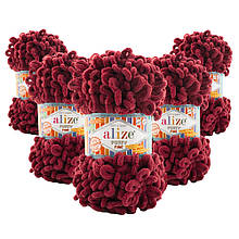 Упаковка Alize Puffy Fine NEW, Темна вишня No956, 5 шт.
