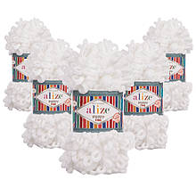 Упаковка Alize Puffy Fine NEW, Білий No55, 5 шт.