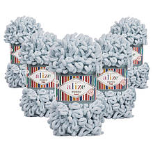 Упаковка Alize Puffy Fine NEW, Сірий No500, 5 шт.
