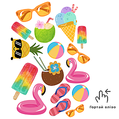 №089 Аркуш А4 кольорові наліпки - Summer